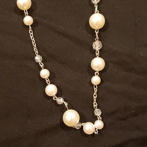 Paparazzi clear balls and Pearl's necklace +earrin